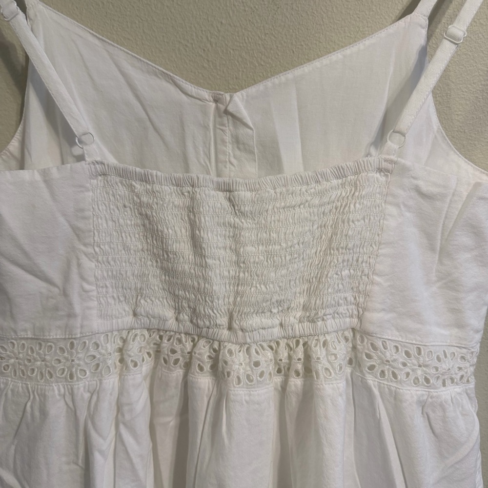 GAP White Eyelet Lace Mini Dress Cottagecore Boho Milkmaid XXL - Picture 6 of 10